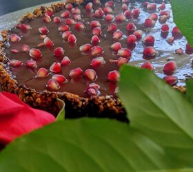 Chocolate Pomegranate Tart With Date and Nut Base