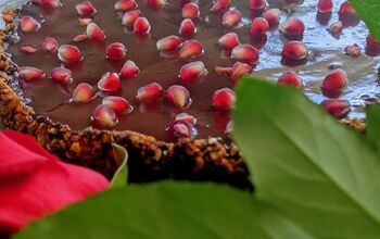 Chocolate Pomegranate Tart With Date and Nut Base