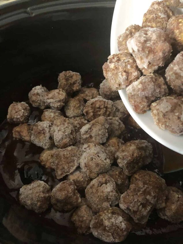 grape jelly bbq meatballs, Add frozen meatballs