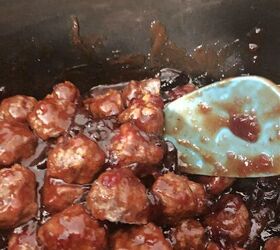 grape jelly bbq meatballs, Stir gently to coat meatballs