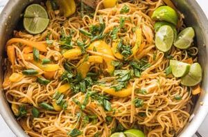 Serve these Thai-inspired noodles with a nice Riesling for a fantastic dinner dish