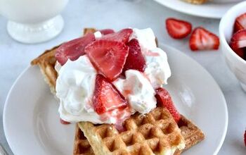 Sourdough Waffles With Maple Glazed Strawberries