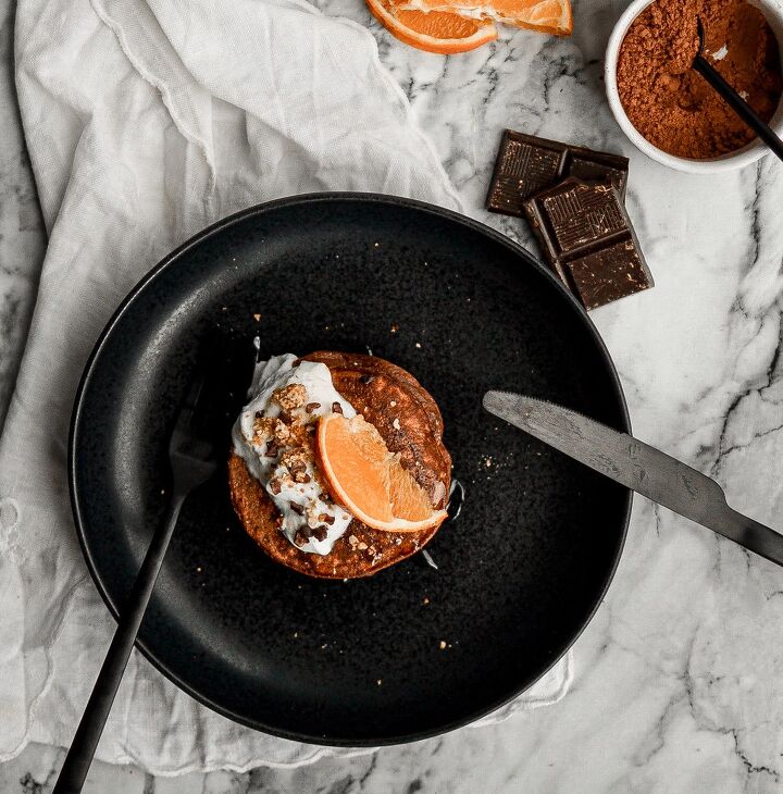 chocolate orange flavour banana pancakes