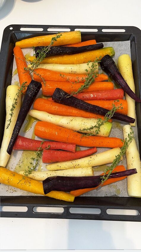 honey glazed colorful carrots