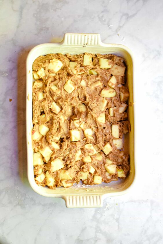 all in one apple cake, Ready to bake