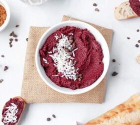 For those looking for a sweeter spread, this dessert hummus tastes like red velvet cake