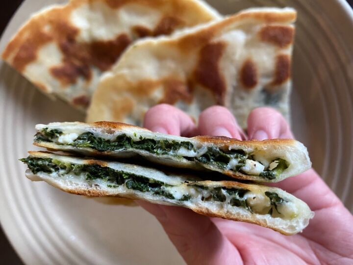 turkish spinach and feta flatbread