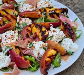 grilled peach and burrata salad