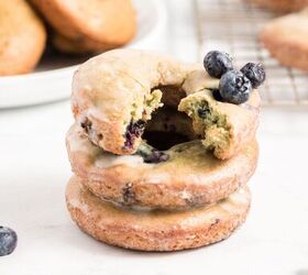 Use basic ingredients and juicy blueberries to make the most scrumptious baked donuts