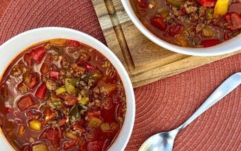 Low-Carb Stuffed Bell Pepper Soup - Happy Honey Kitchen