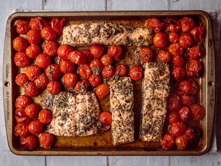 roast salmon and tomato vinaigrette