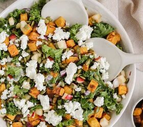 Kale & Roasted Butternut Squash Salad W/Goat Cheese & Maple Dressing