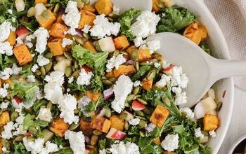 Kale & Roasted Butternut Squash Salad W/Goat Cheese & Maple Dressing