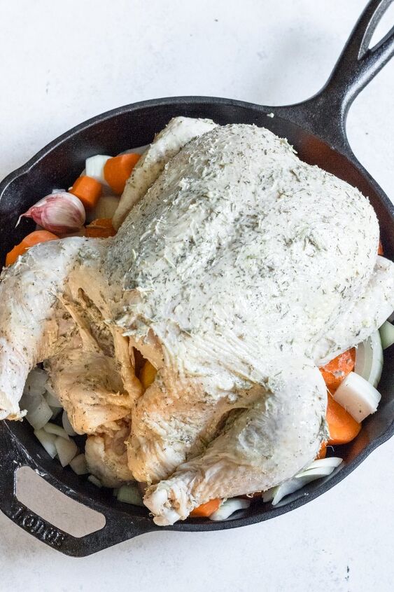 herb butter whole roasted chicken