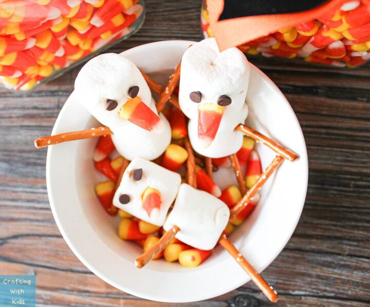 easy halloween snowman snacks kids love