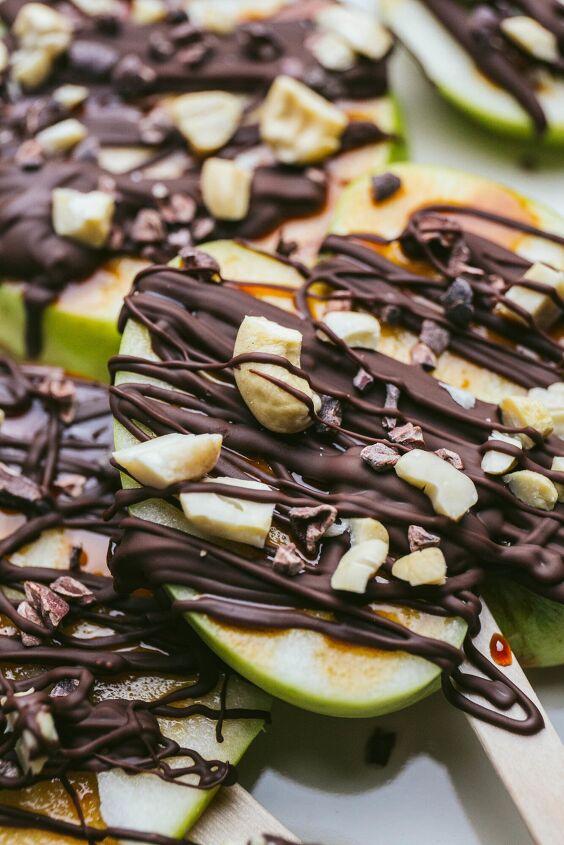 chocolate covered caramel apple slices