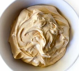 Not overly sweet, this peanut butter frosting is crazy fluffy