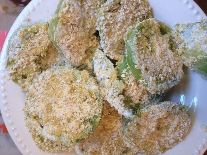 fried green tomatoes with goat cheese herbs