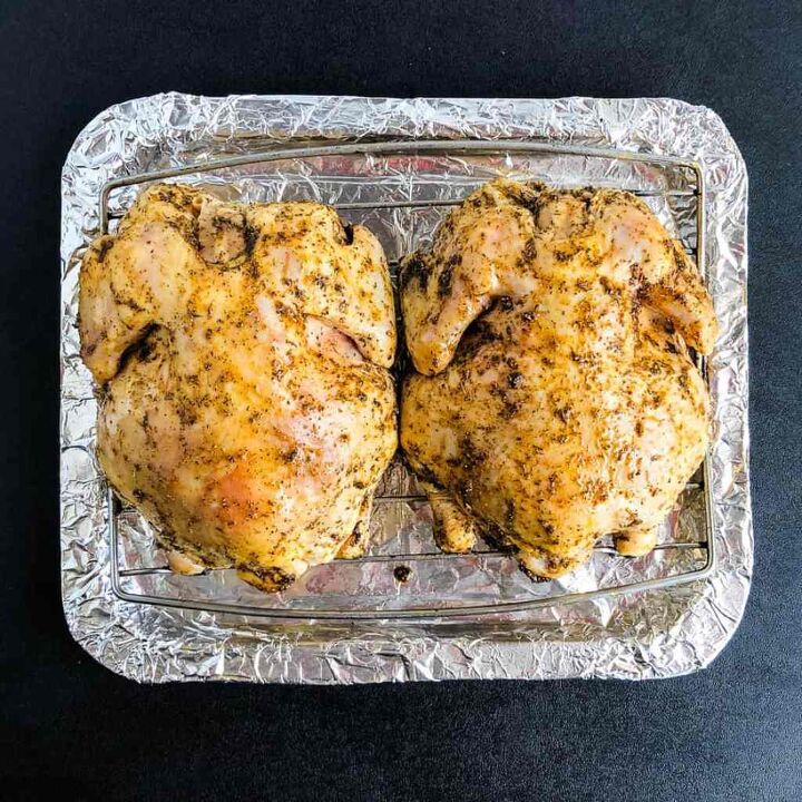 air fryer cornish game hens, Stuff the hens and rub with seasoned oil