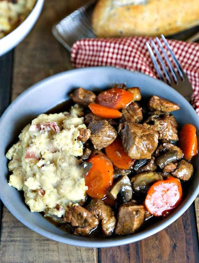 marsala beef stew with redskin mashed potatoes