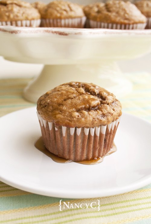banana oat muffins with maple syrup