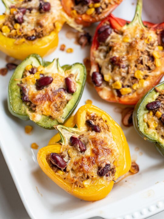 this taco stuffed peppers recipe is an easy weeknight meal for the who
