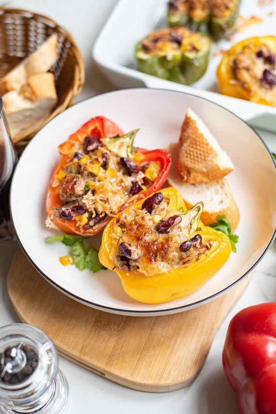 this taco stuffed peppers recipe is an easy weeknight meal for the who