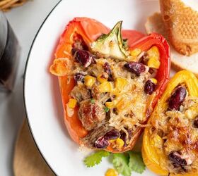 These easy taco stuffed peppers are a healthier, delicious twist on tacos