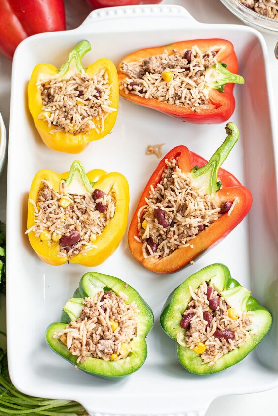 this taco stuffed peppers recipe is an easy weeknight meal for the who