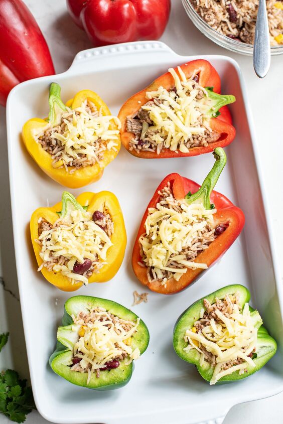 this taco stuffed peppers recipe is an easy weeknight meal for the who