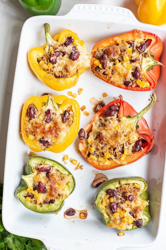 this taco stuffed peppers recipe is an easy weeknight meal for the who