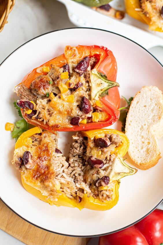 this taco stuffed peppers recipe is an easy weeknight meal for the who