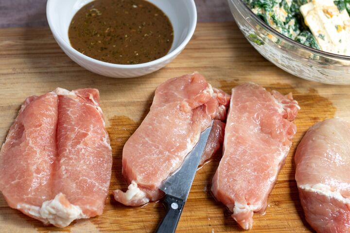 stuffed pork chops with spinach cheese
