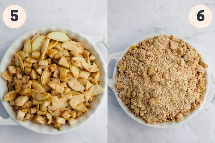harvest pear and apple crisp with ginger oat topping