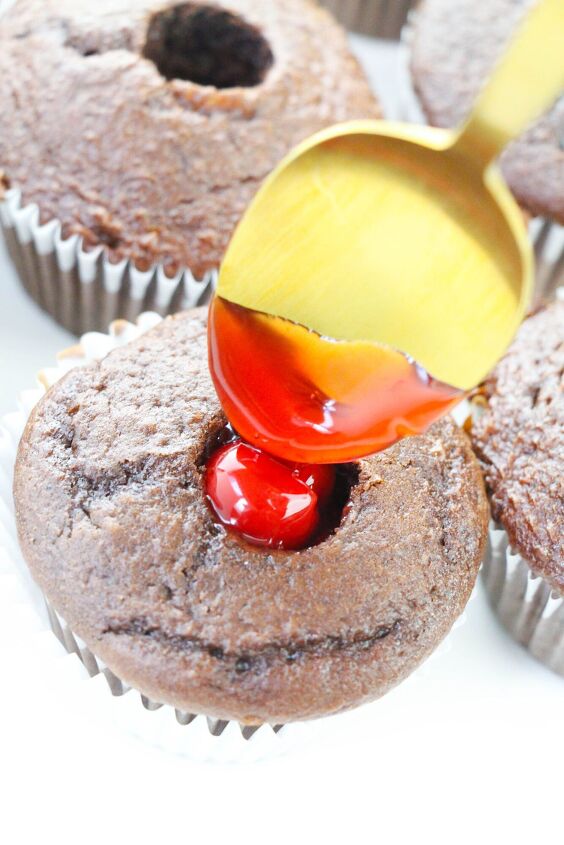 try these chocolate cherry cupcakes for a rich easy dessert recipe