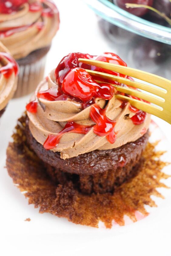 try these chocolate cherry cupcakes for a rich easy dessert recipe