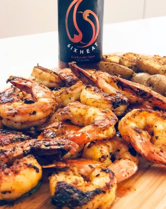 spicy pan charred shrimps