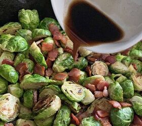 pan fried brussel sprouts with bacon and balsamic