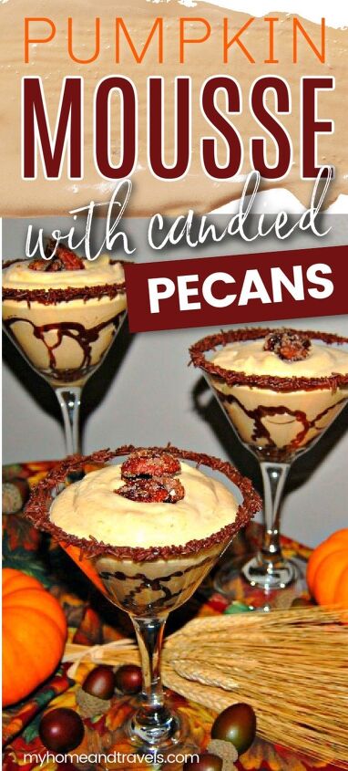 pumpkin mousse with candied pecans and a little chocolate
