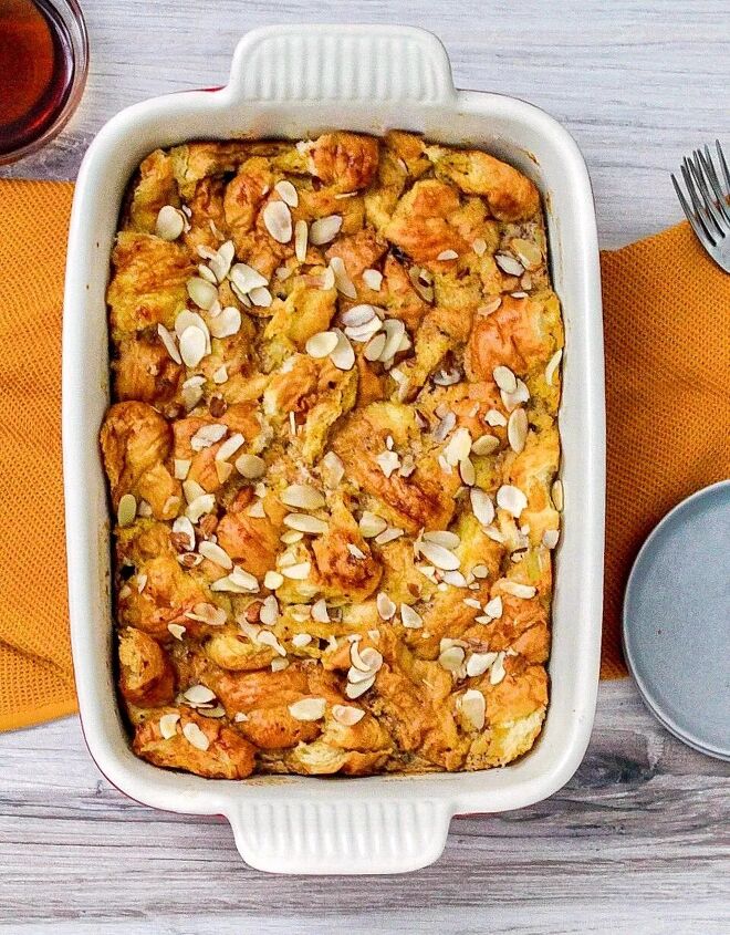 croissant french toast casserole with pumpkin spice kefir