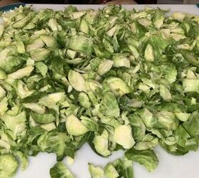 merry bright brussels sprout salad, Coarsely chopped and ready for one more rinse