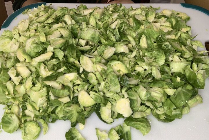 merry bright brussels sprout salad, Coarsely chopped and ready for one more rinse