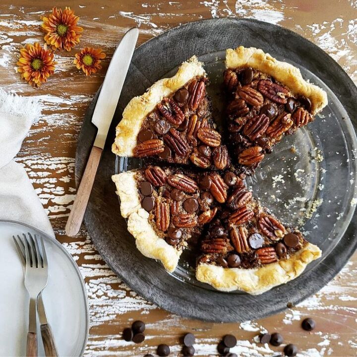 s this thanksgiving ditch traditional desserts and impress your, Chocolate Chip Pecan Pie
