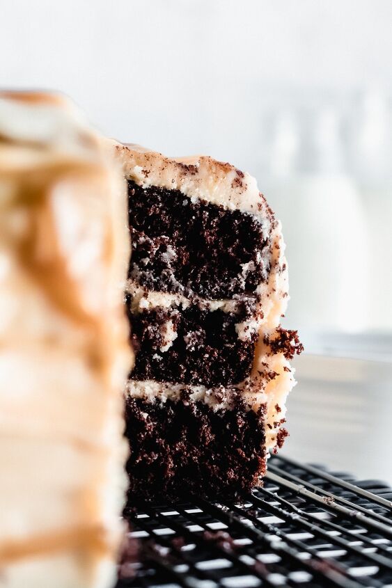 super fudgy salted caramel mocha layer cake