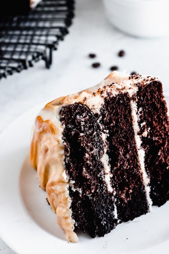 super fudgy salted caramel mocha layer cake