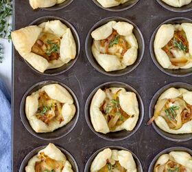 s 10 creative and easy to make thanksgiving appetizers, Caramelized Onion Brie Appetizer Bites