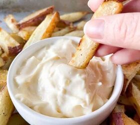 oven fries with two types of aioli