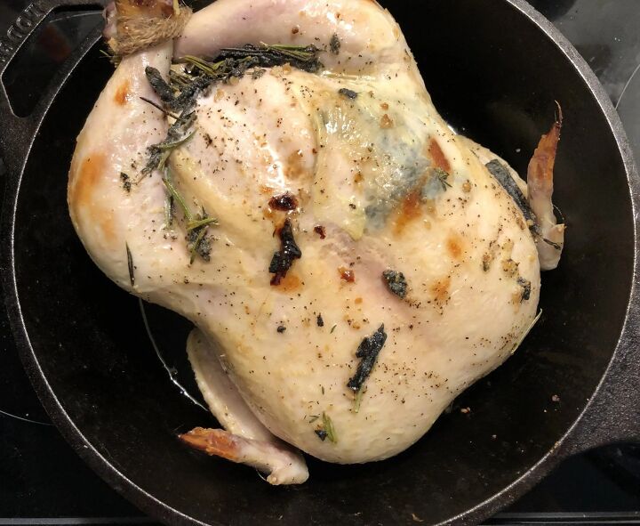 buttermilk roasted chicken with a herb butter rub, 1st Baste