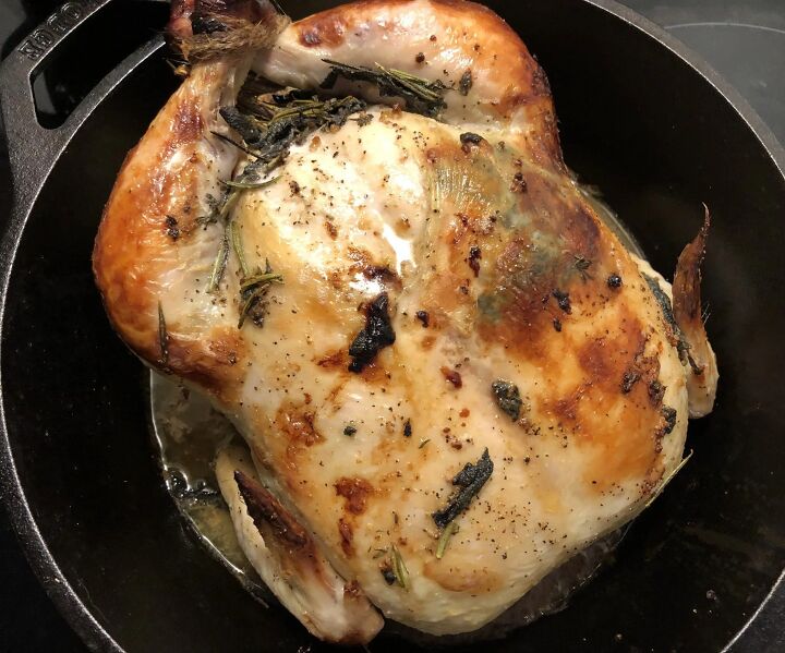 buttermilk roasted chicken with a herb butter rub, 2nd Baste