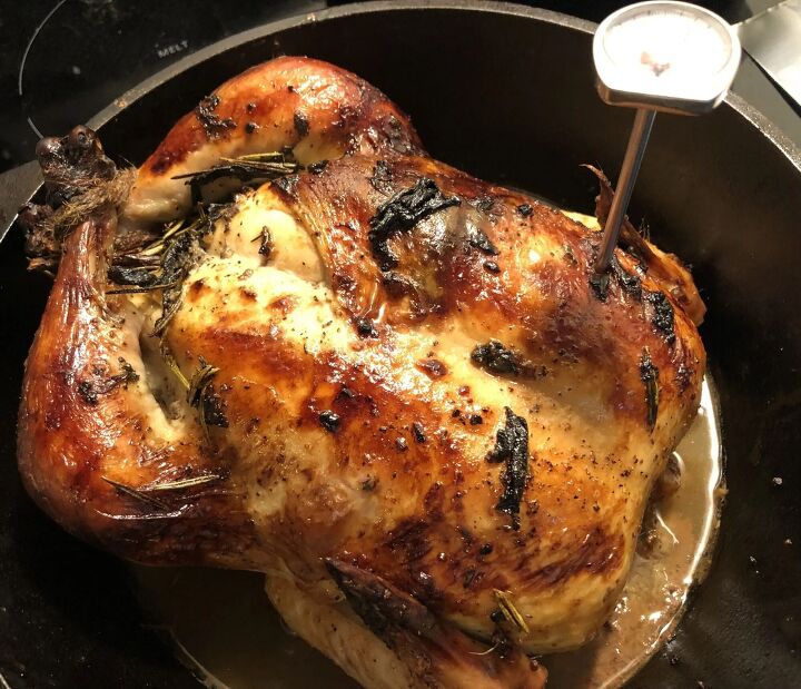 buttermilk roasted chicken with a herb butter rub, Internal Temperature Reached